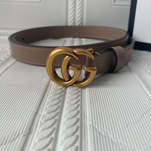 Leather belt with Double  buckle